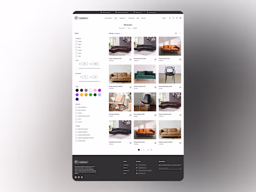 E-commerce shop with furnintures