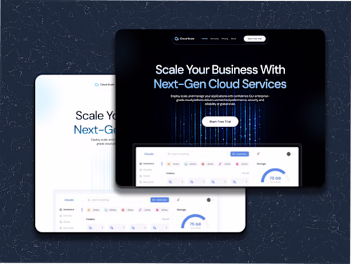 Sleek Dark Mode Web Design For Cloud Computing Brand
