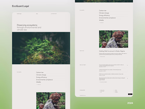 Framer site development for Environmental law firm · EcoGuard