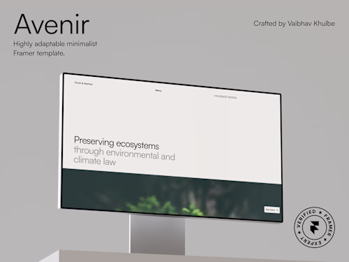 Avenir: Framer Template