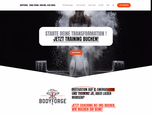 Onepage Website for personal coach