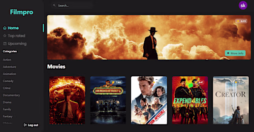 Modern movie web app built using React.js and Firebase