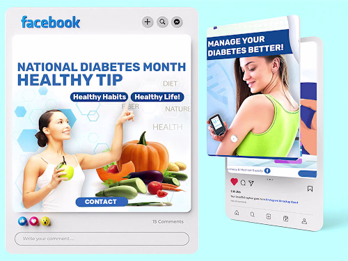 Healthcare Social Media Post Design for FB, Insta & LinkedIn