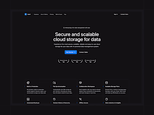 Vault - Premium SaaS Marketing Template Design