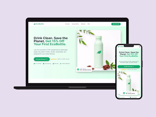 EcoBottle: High-conversion landing page and funnel design