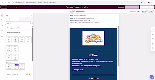 Pawtique needed a simple system to capture leads and send fo...