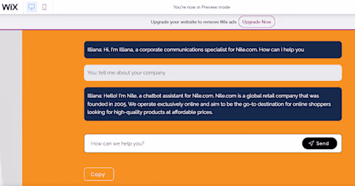 Wix ChatGPT Chatbot