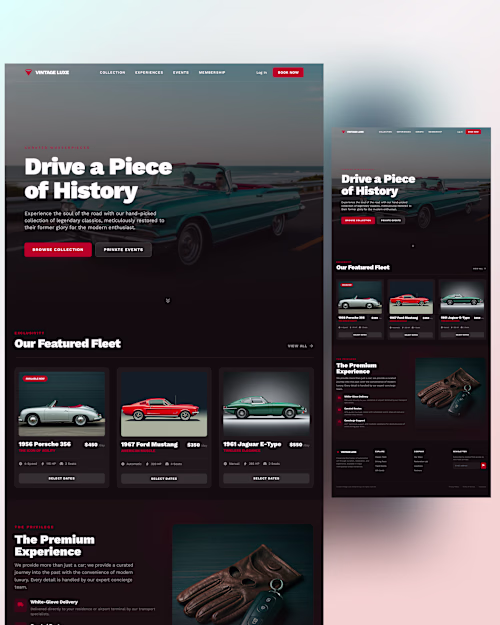 Timeless elegance meets modern UX. Crafted a sleek landing p...