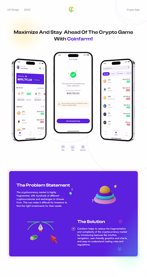 Coinfarm App Design (UX Case study)