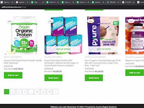 WellnestShowroom e-commerce website