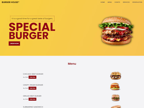 Burger House Website