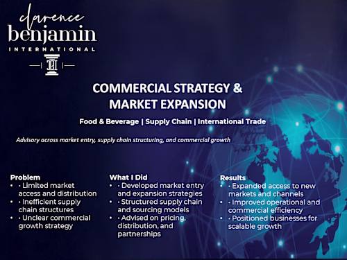 Provided strategic advisory across food