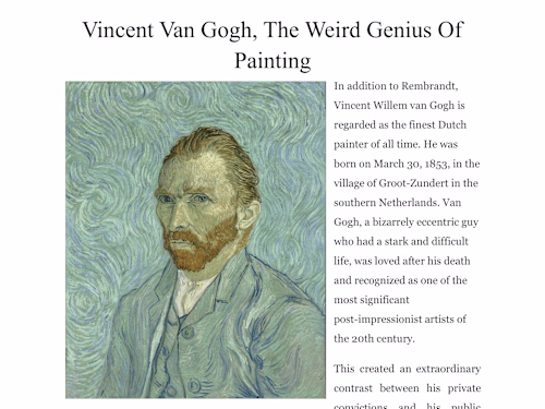 Vincent Van Gogh, The Weird Genius Of Painting 