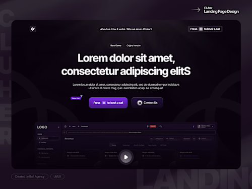 Cluher Finance Landing Page Design