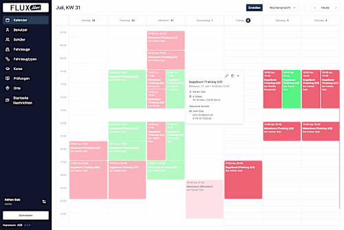 Boat school reservation and management system