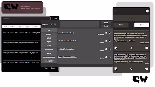 ClipWarp: An overengineered solution for sharing text and links…