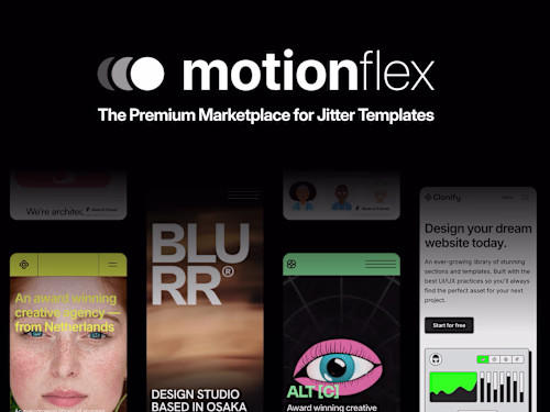 Dynamic Framer E-Commerce Store selling Premium Jitter Templates