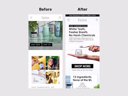 Shopify Homepage for CPG Store