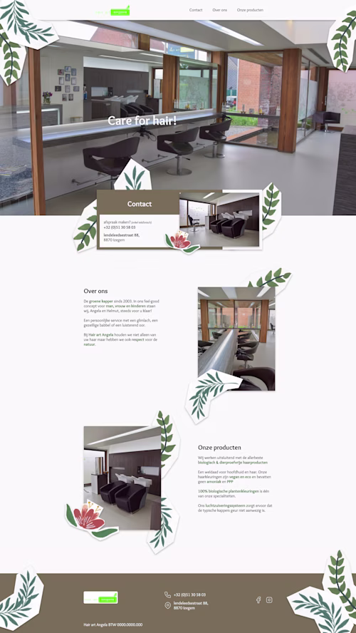 Website redesign Hair Art Angela