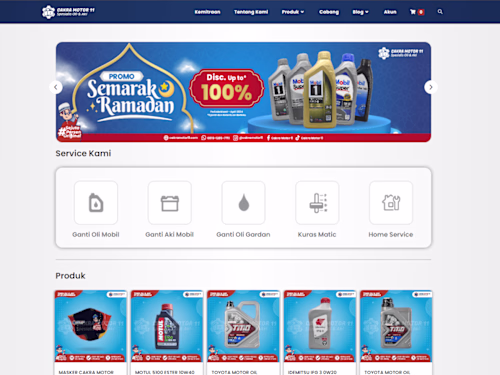 Cakra Motor 11💡 E-Commerce Website built By Woocommerce 