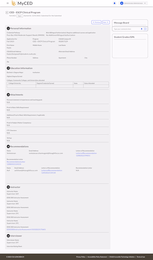 California University Application Management