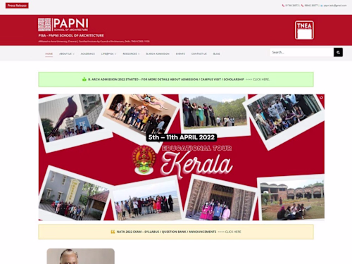 Website design and Hosting For Papni School of Architecture