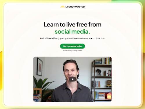 Life Not Wasted course - design & Framer development