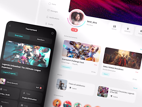 Mobile & Web Design Tournaments Platform