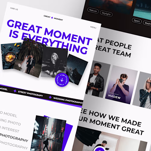 Great Moment - Portfolio Photography LandingPage - Framer Site