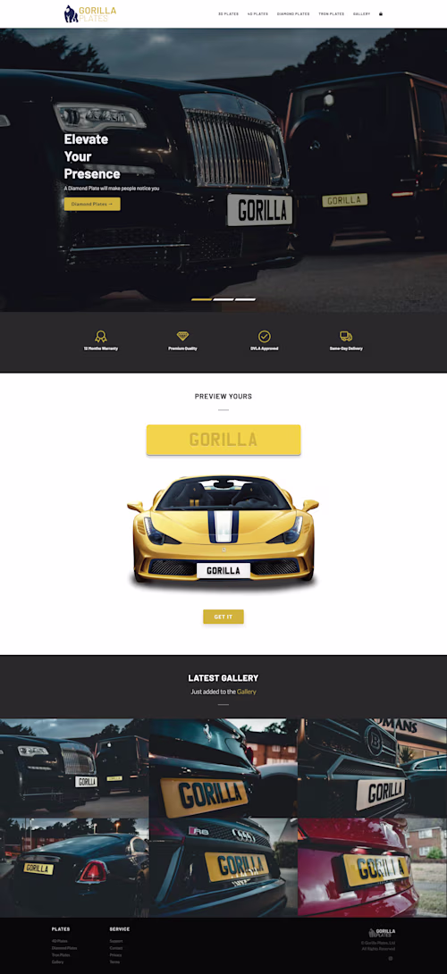 GorillaPlates Website (eCommerce)