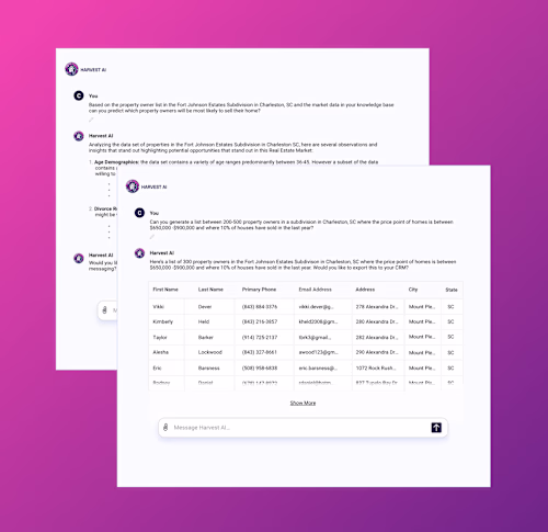 Harvest AI Lead Gen for Real Estate