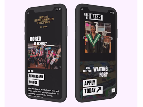 Website Design: Oasis Skateboard Factory