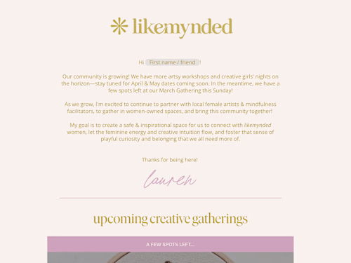 Email Design / Female Creative Community