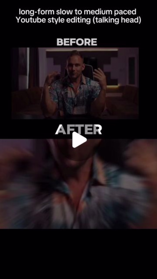 Long-form slow to medium paced YouTube style editing.