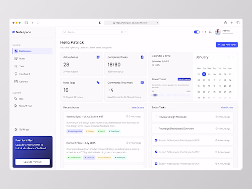 Notespace - Advanced Note Taking & Productivity Dashboard SaaS