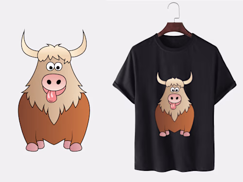 Silly Yak T-Shirt Design Illustration