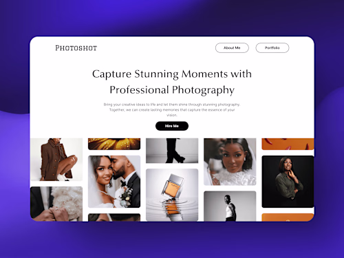 Photography Portfolio- Hero Section Design