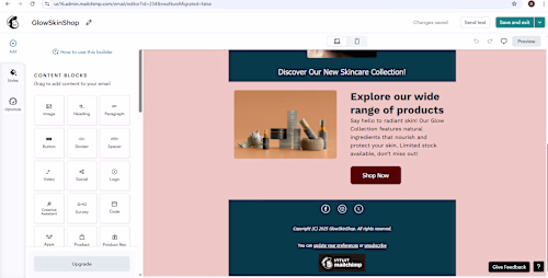 Mailchimp Newsletter Editor