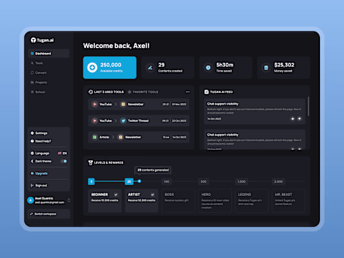 Tugan.AI - Web Platform Design