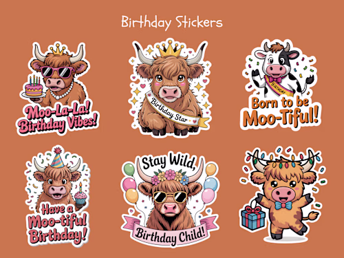 I designed high-quality birthday sticker