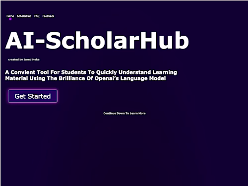 Ai-ScholarHub AI-Powered Learning Tool Web Application