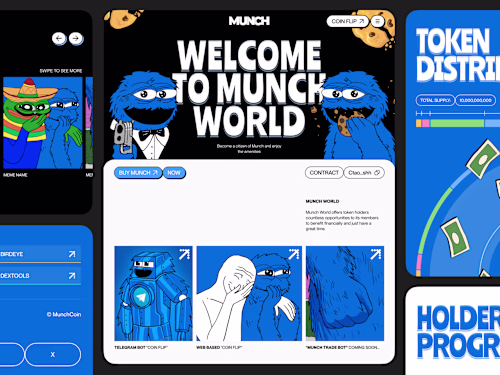 Munch Coin. Crypto Landing Page