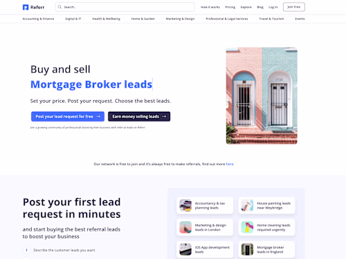 Referr – Buy& sell leads platform - Website design & development