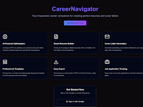 CareerNavigator - AI-Powered Resume & Cover Letter Platform