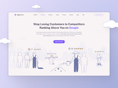 Landing Page Design for RateGather