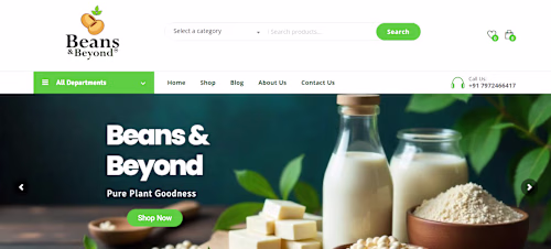 Beans and Beyond – Organic Product Website