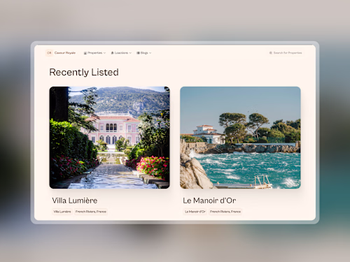 Cavour Royale - luxury Real Estate website