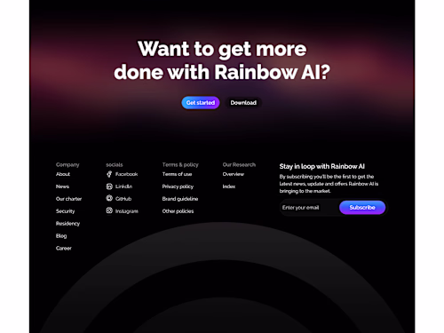 Rainbow AI website landing page 