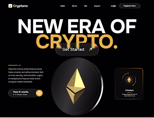 Cryptano – Crypto & Blockchain Web Design Concept 💰✨ A bold...