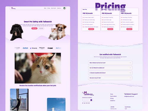 Tailswatch Landing Page Design Framer